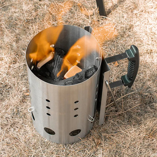 Portable Stainless Steel Fire Bucket for Outdoor BBQ Kamado Goods