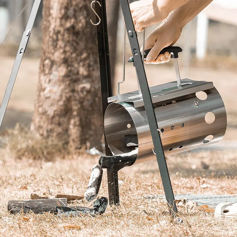 Portable Stainless Steel Fire Bucket for Outdoor BBQ Kamado Goods