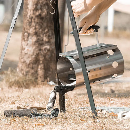Portable Stainless Steel Fire Bucket for Outdoor BBQ Kamado Goods
