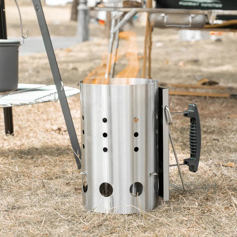 Portable Stainless Steel Fire Bucket for Outdoor BBQ Kamado Goods